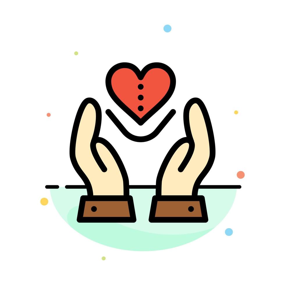 Care Compassion Feelings Heart Love Abstract Flat Color Icon Template vector