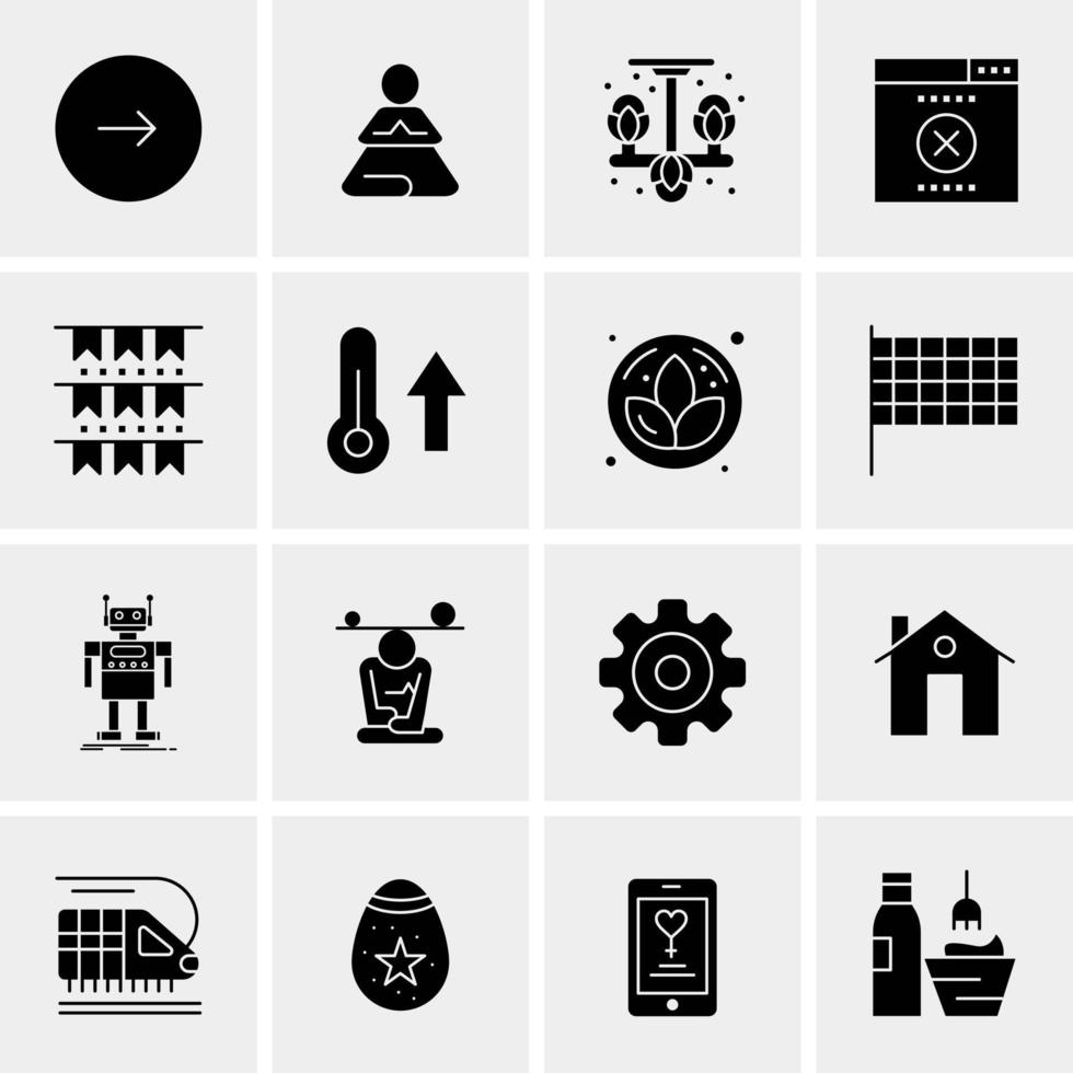 16 iconos de negocios universales vector ilustración de icono creativo para usar en proyectos relacionados con la web y dispositivos móviles