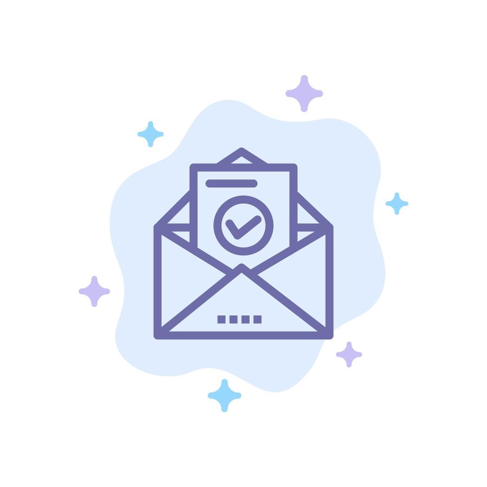 Mail Email Envelope Education Blue Icon on Abstract Cloud Background vector