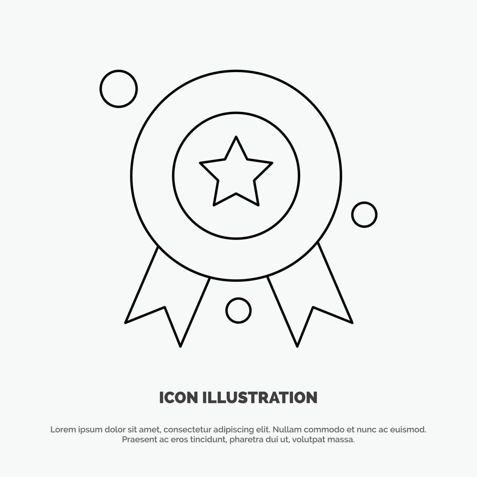 Award Award Badge Award Ribbon Badge Line Icon Vector