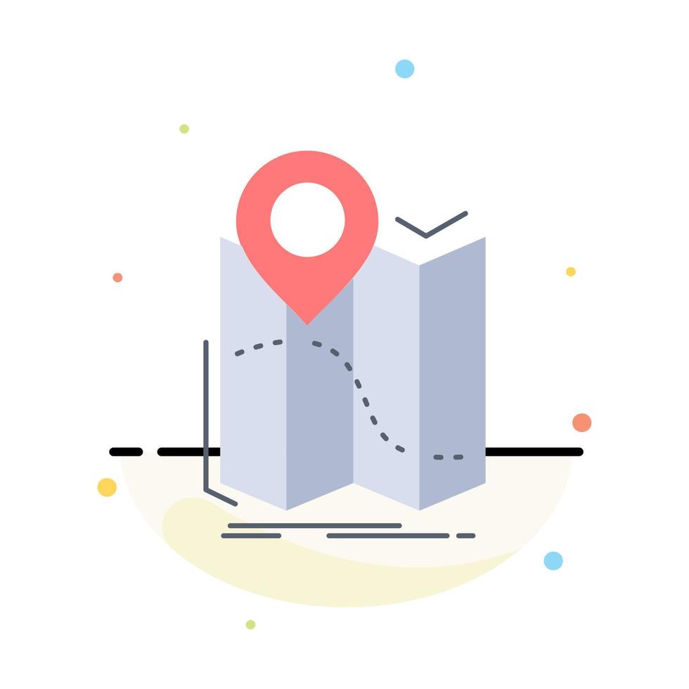 gps location map navigation route Flat Color Icon Vector