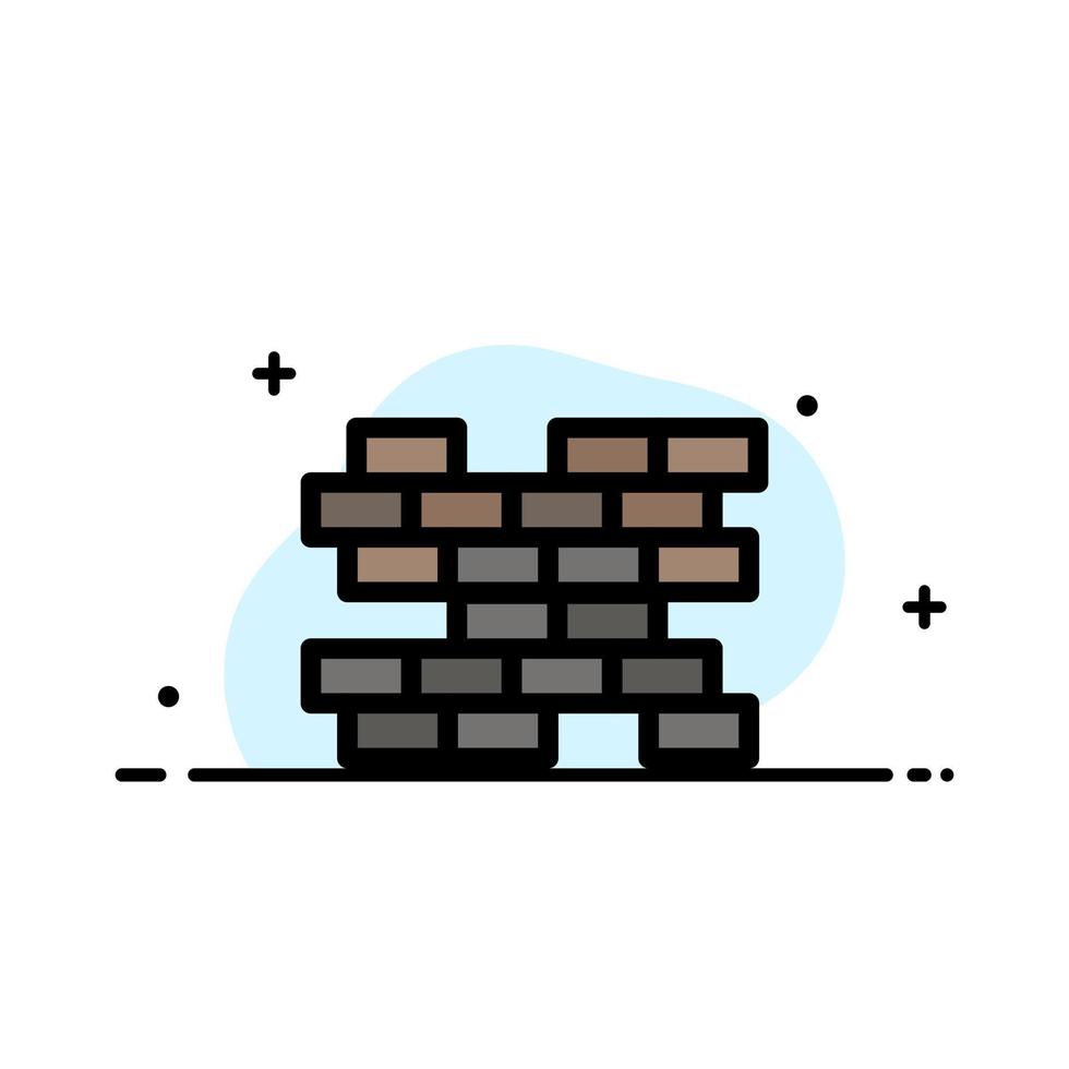Brick Bricks Wall  Business Flat Line Filled Icon Vector Banner Template