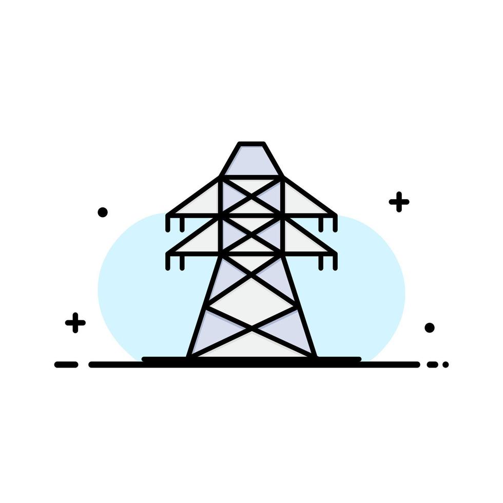 Electrical Energy Transmission Transmission Tower  Business Flat Line Filled Icon Vector Banner Template