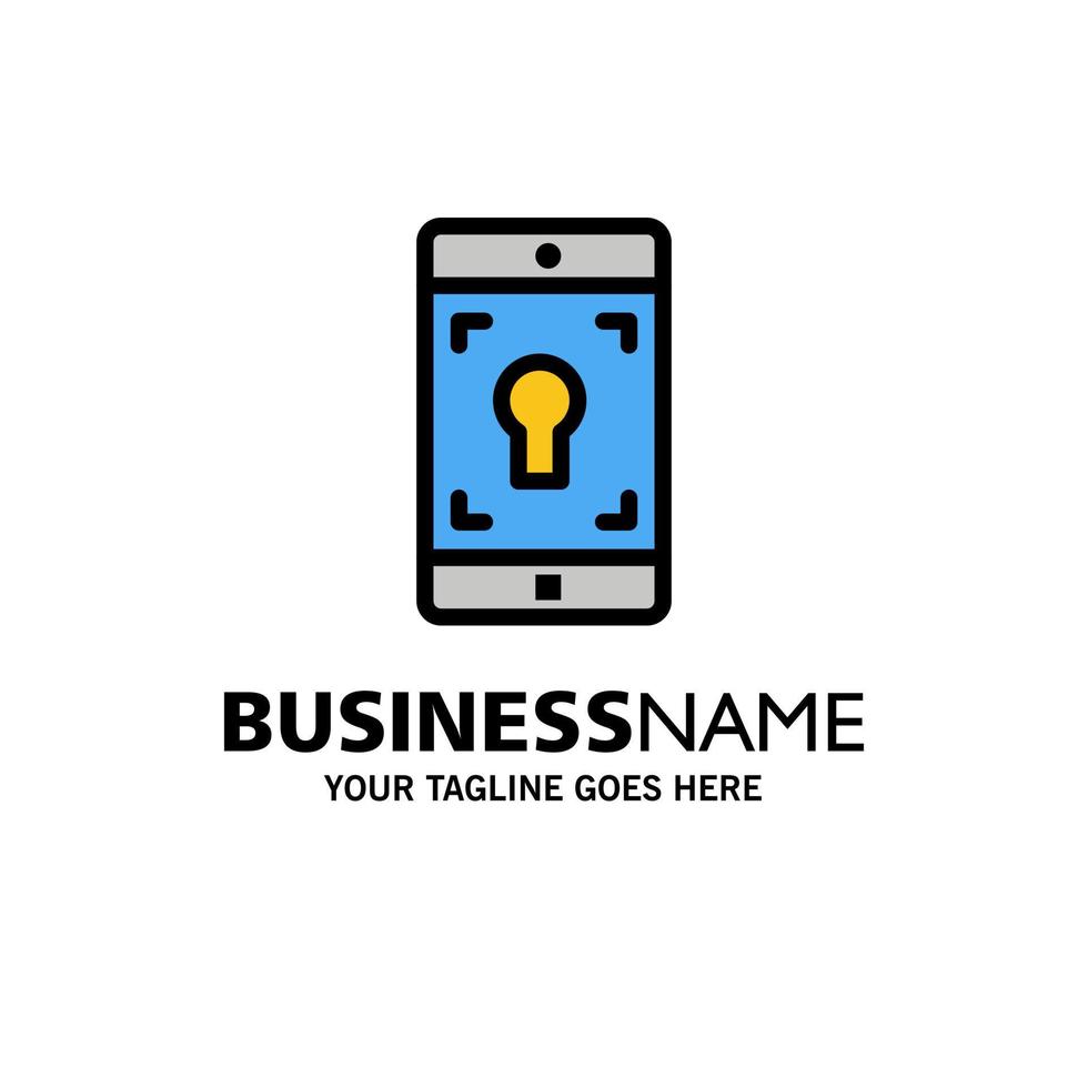 Application Mobile Mobile Application Screen Business Logo Template Flat Color vector