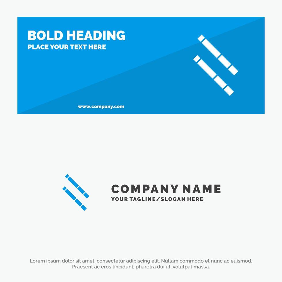 Bamboo Stick SOlid Icon Website Banner and Business Logo Template vector