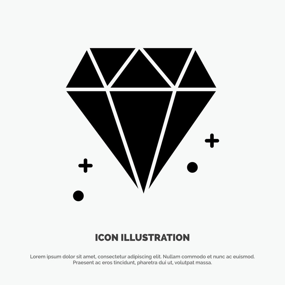 diamante canadá joya sólido glifo icono vector