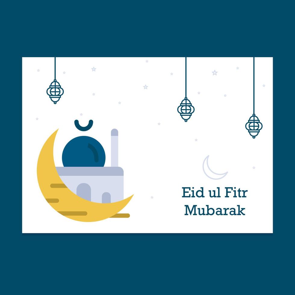 Eid Mubarak greeting Card Illustration vector