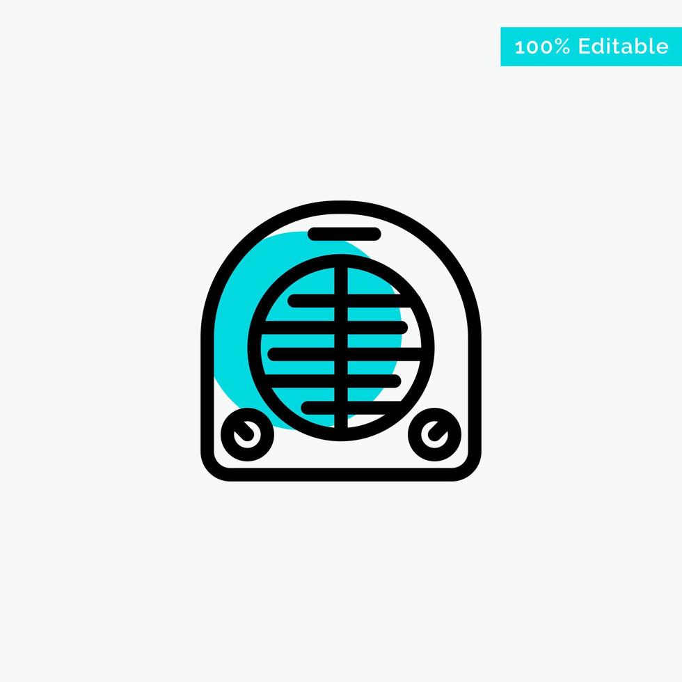 Fan Heater Heating Home turquoise highlight circle point Vector icon