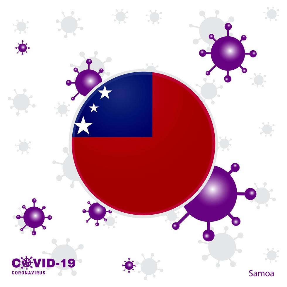 Pray For Samoa COVID19 Coronavirus Typography Flag Stay home Stay Healthy Take care of your own health vector