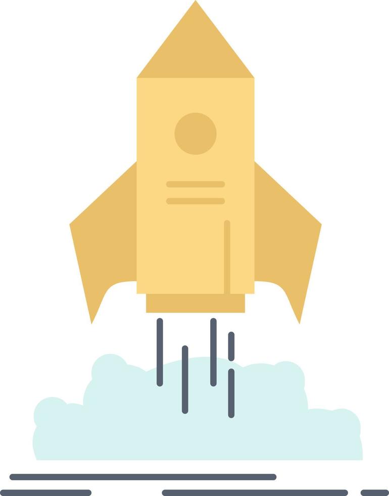 launch startup ship shuttle mission Flat Color Icon Vector