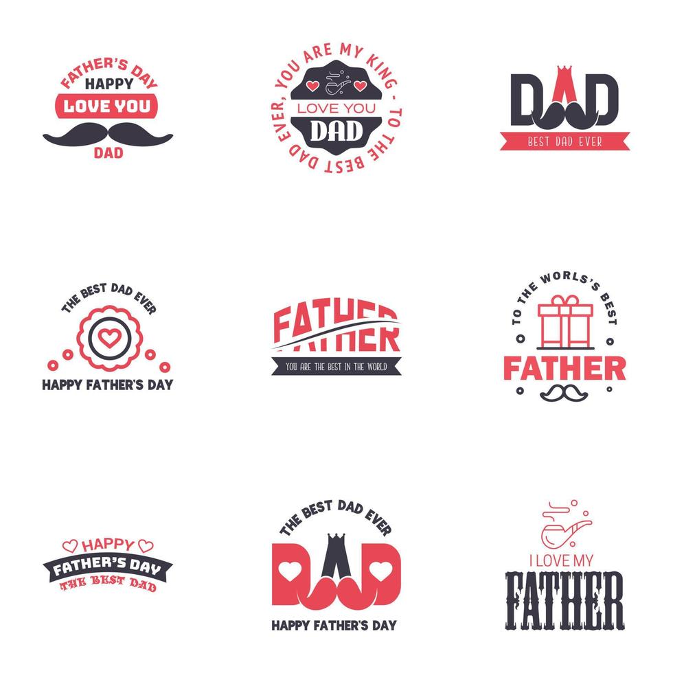 feliz día del padre apreciación vector texto banner 9 fondo negro y rosa para carteles volantes marketing tarjetas de felicitación elementos de diseño vectorial editables