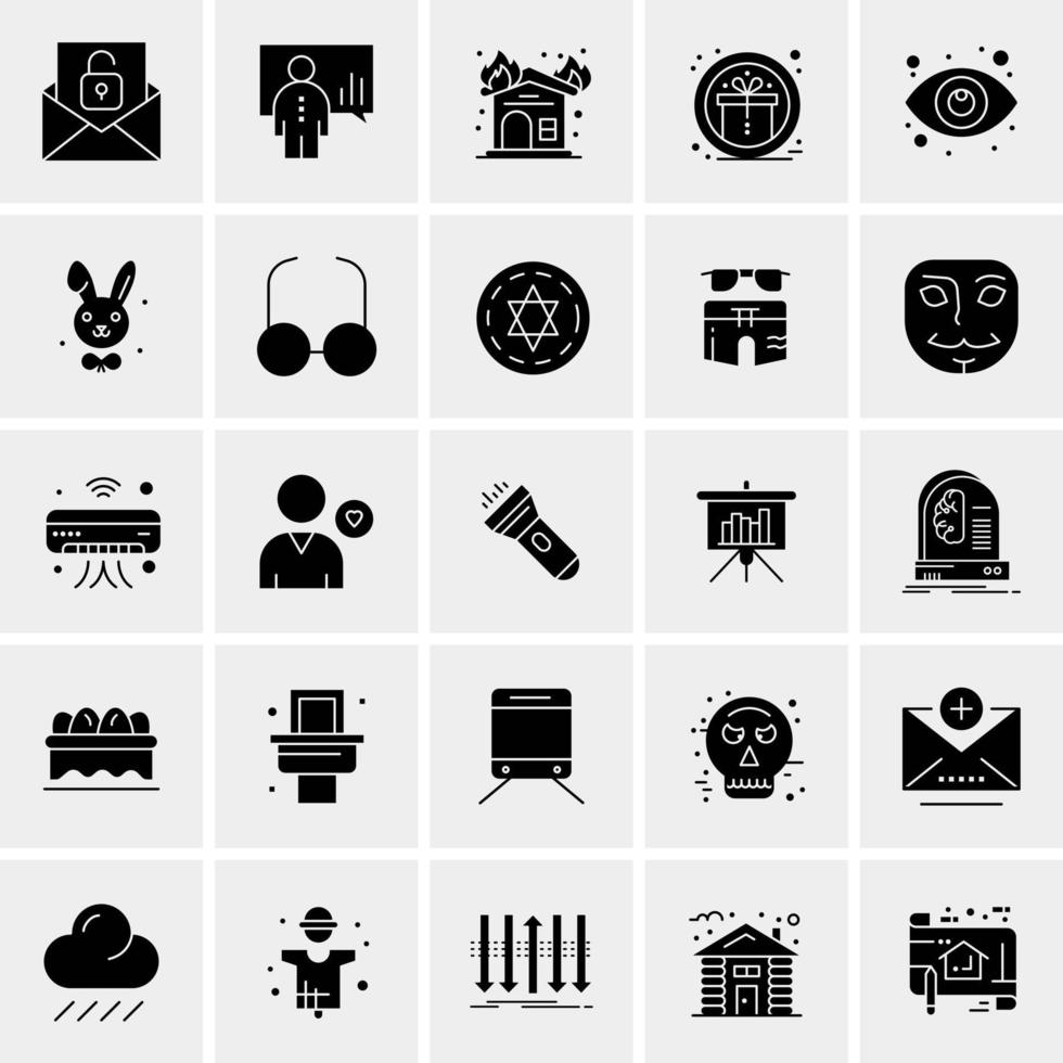 25 iconos de negocios universales vector ilustración de icono creativo para usar en proyectos relacionados con la web y dispositivos móviles