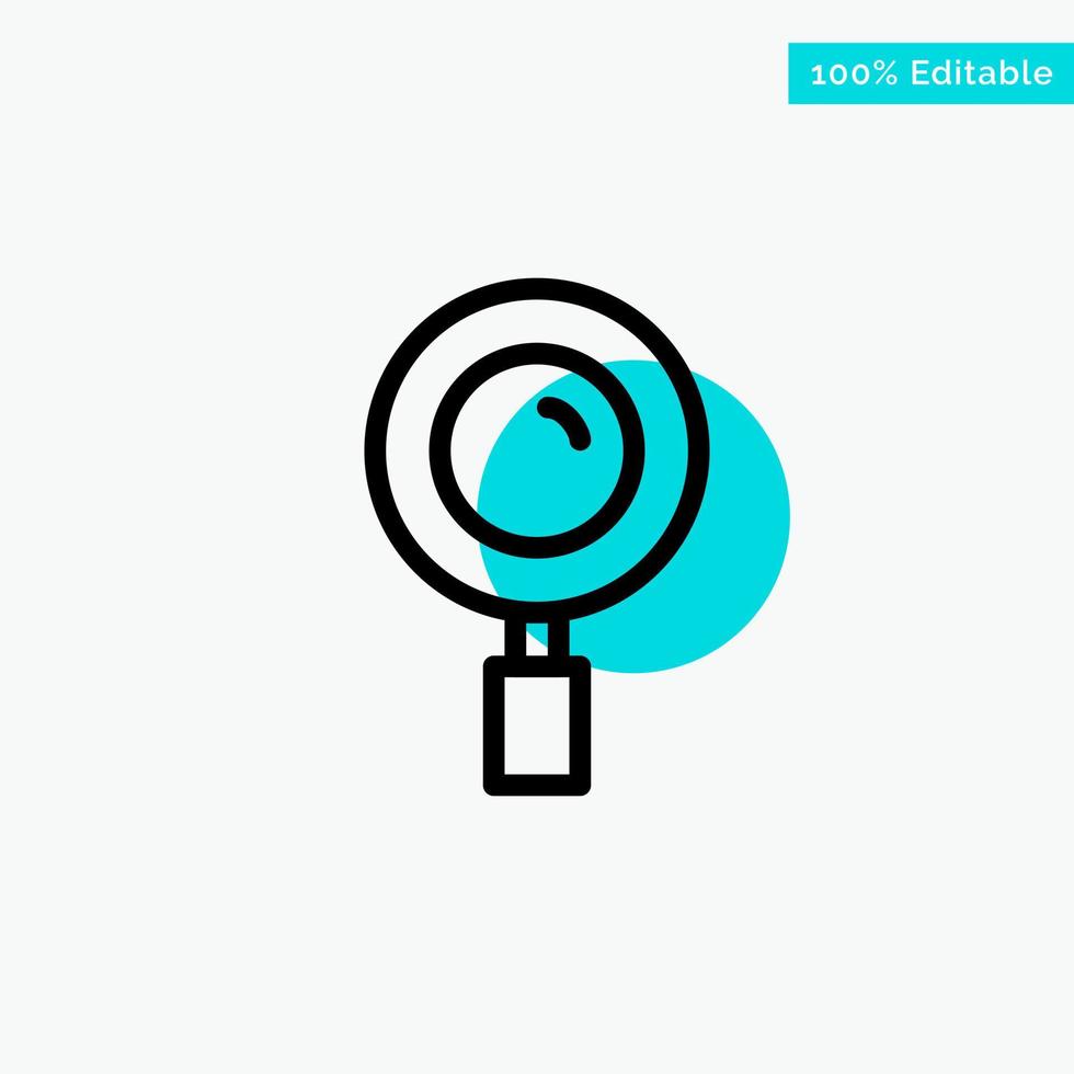 Find Magnifier Magnifying Search turquoise highlight circle point Vector icon