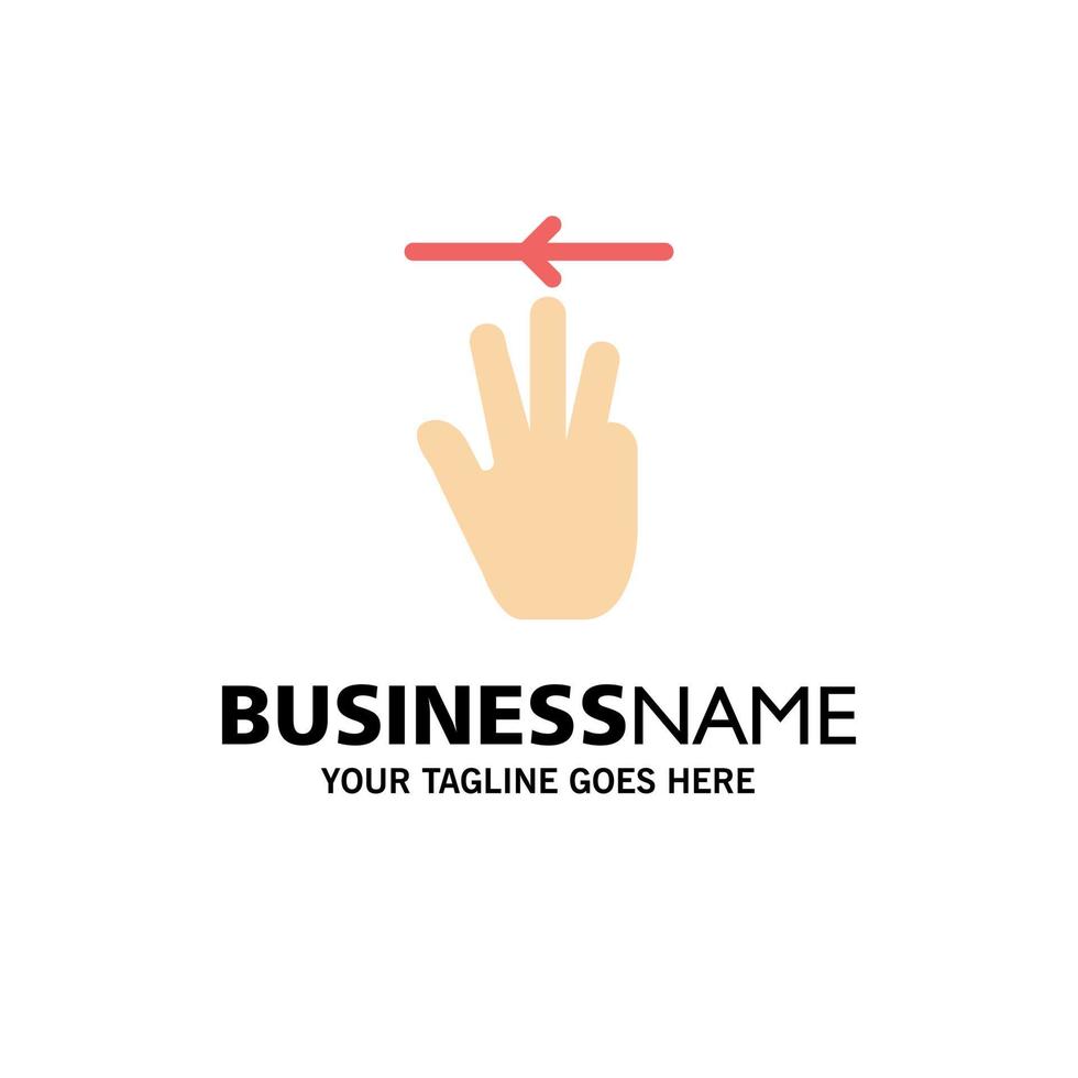 Hand Hand Cursor Up Left Business Logo Template Flat Color vector