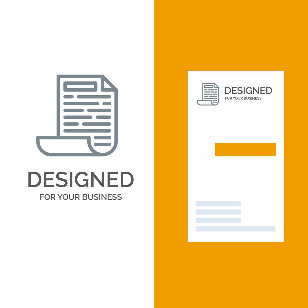 File Design Document Grey Logo Design and Business Card Template vector