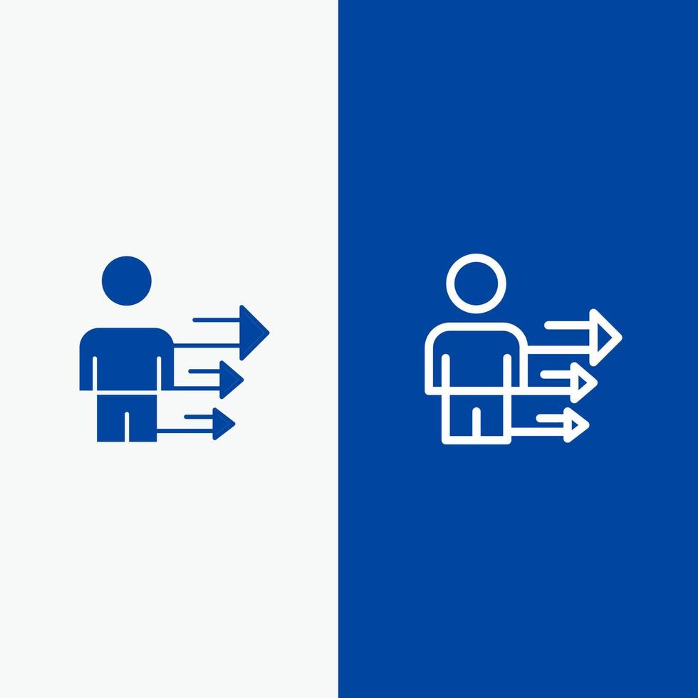 Approach Business Leadership Modern Line and Glyph Solid icon Blue banner Line and Glyph Solid icon Blue banner vector