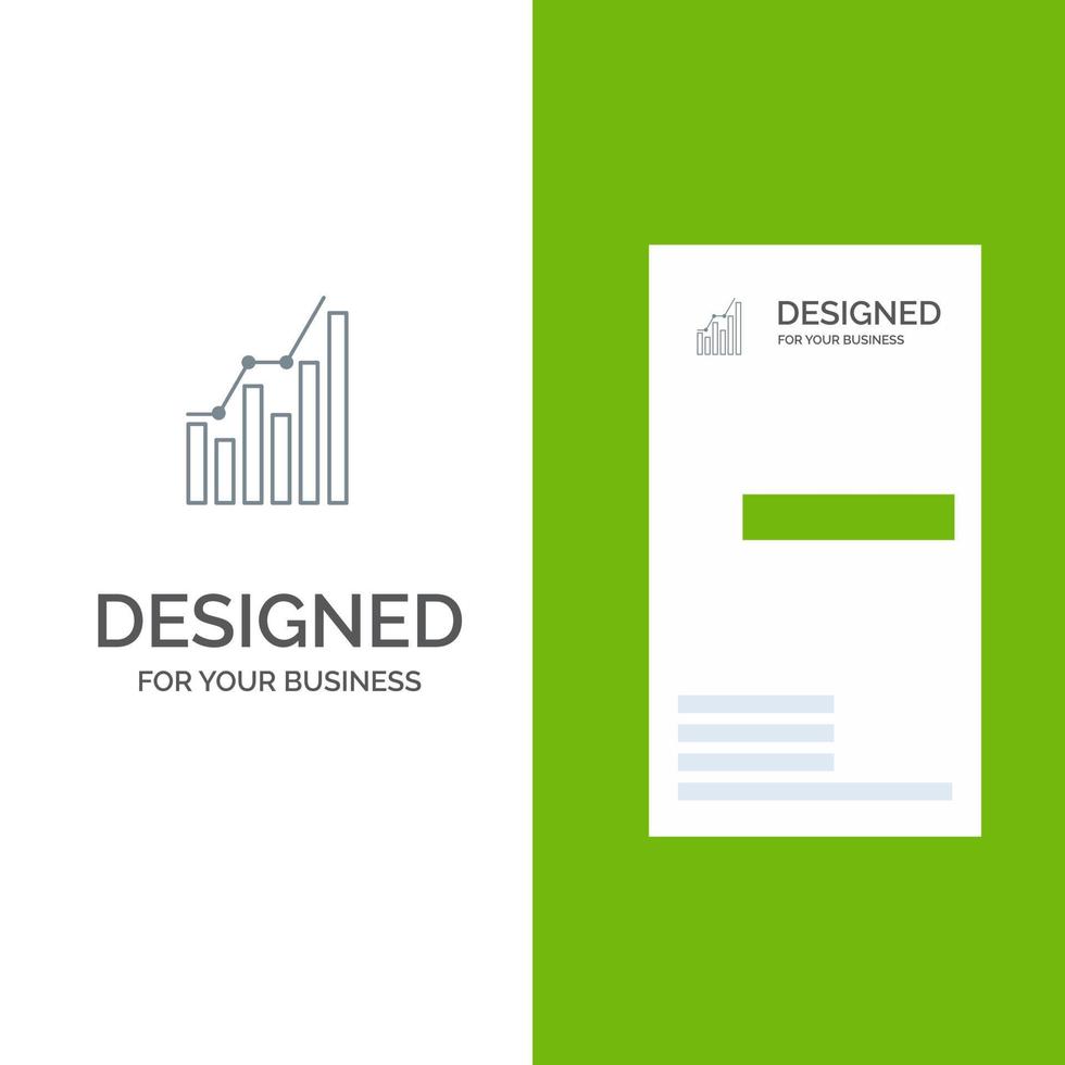 Graph Analytics Business Diagram Marketing Statistics Trends Grey Logo Design and Business Card Template vector
