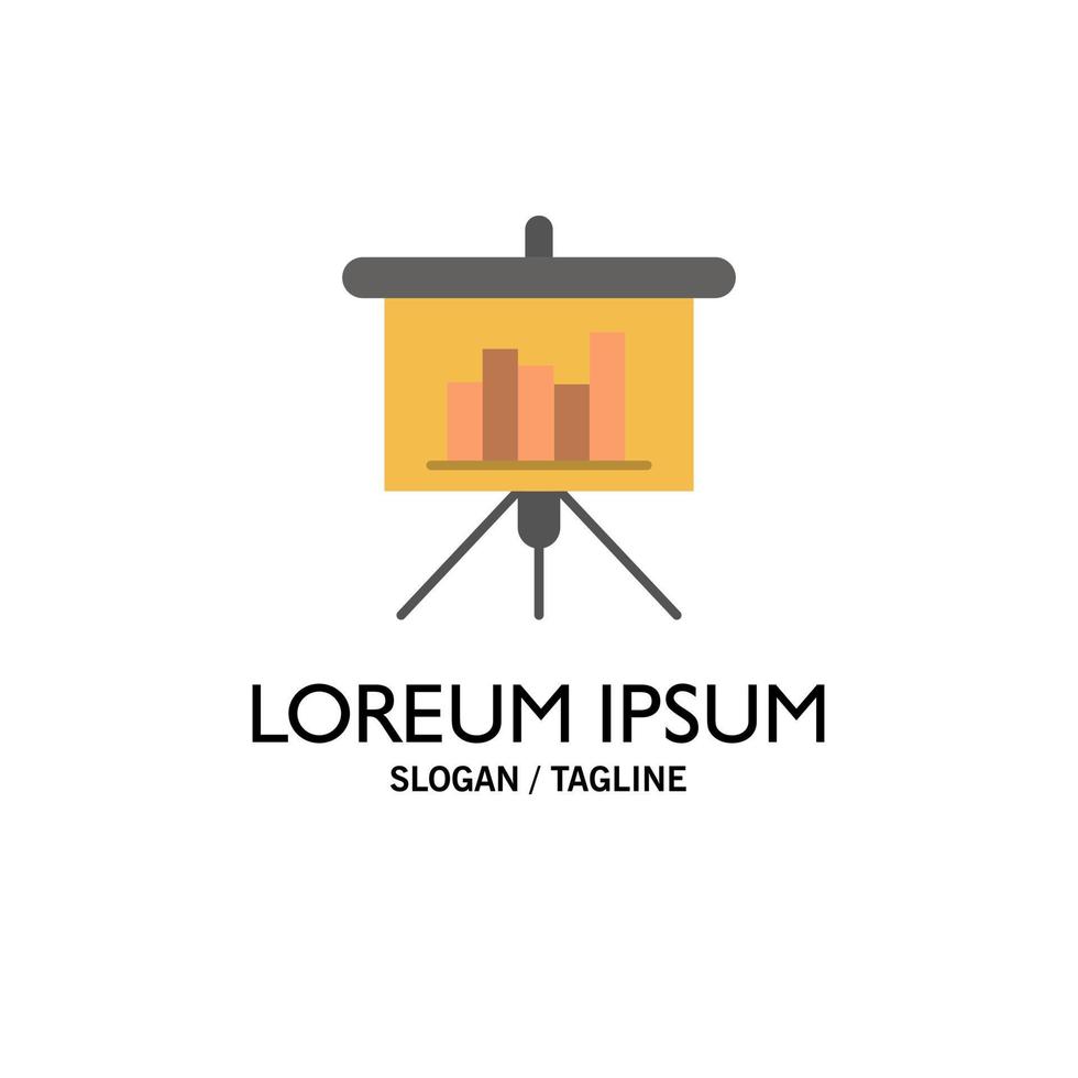 Presentation Blackboard PowerPoint Report Business Logo Template Flat Color vector