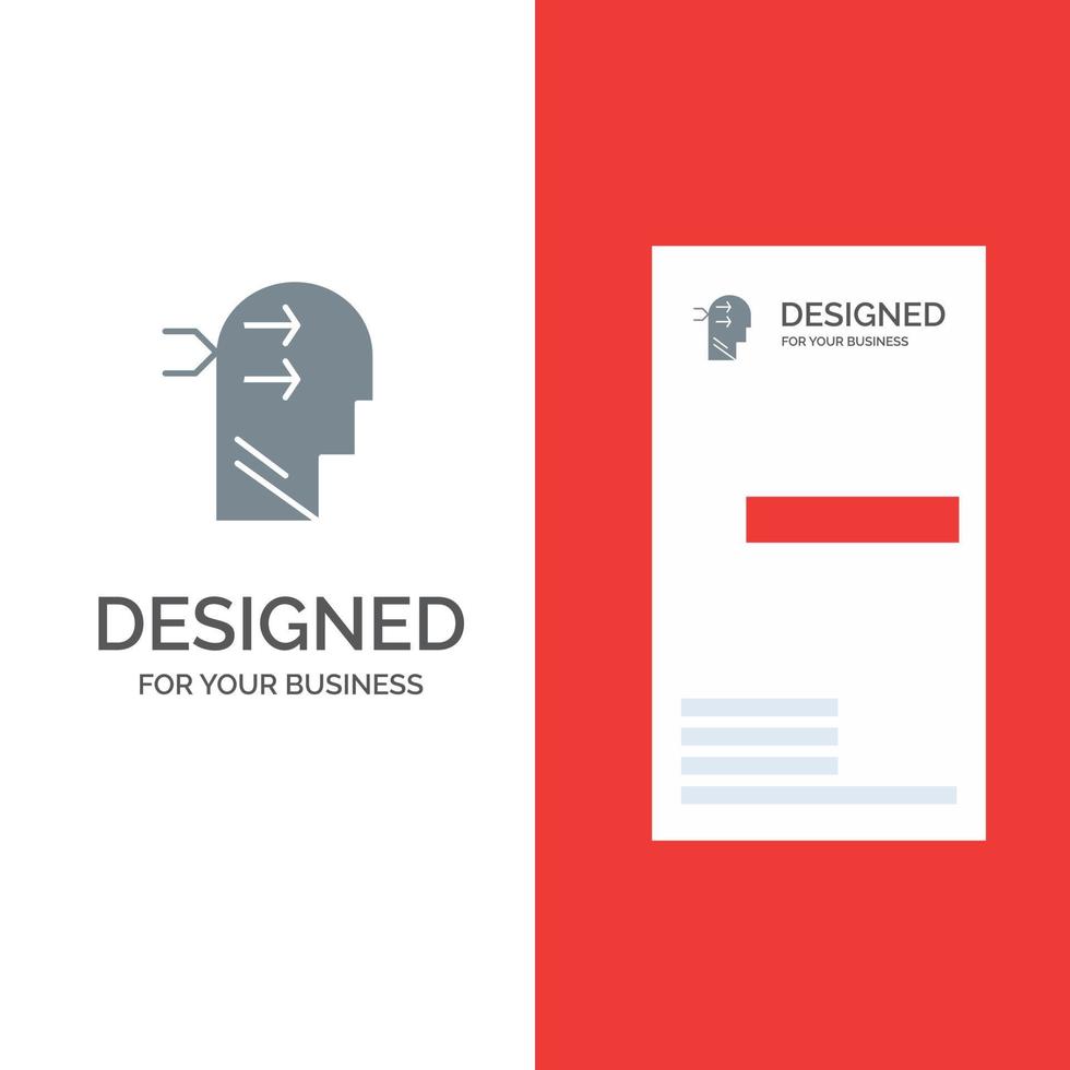 Mental hang Head Brian Thinking Grey Logo Design and Business Card Template vector
