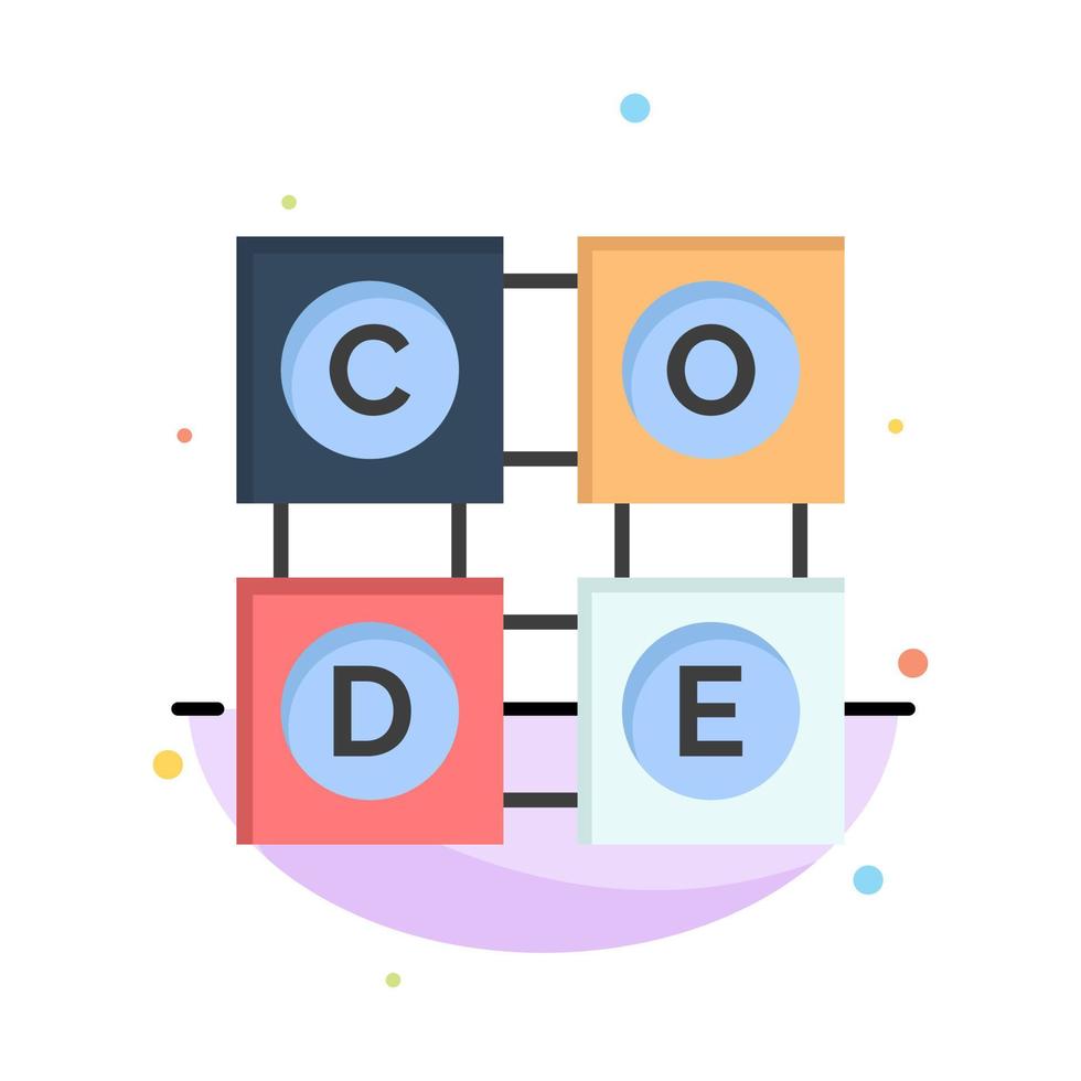 Code Learning Code Learning Education Abstract Flat Color Icon Template vector