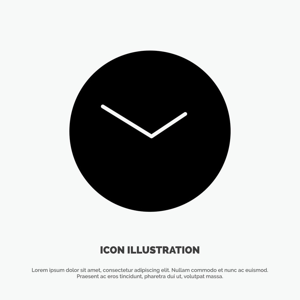 Basic Watch Time Clock solid Glyph Icon vector