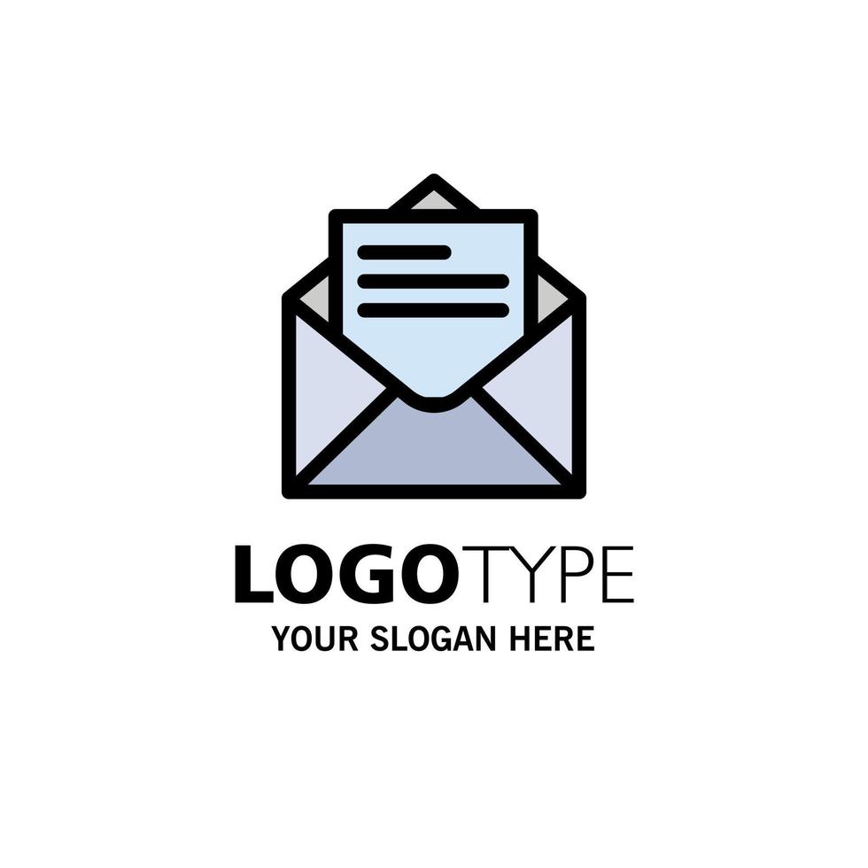 Email Mail Message Text Business Logo Template Flat Color vector