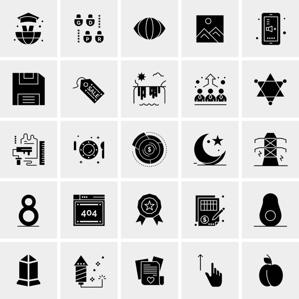 25 iconos de negocios universales vector ilustración de icono creativo para usar en proyectos relacionados con la web y dispositivos móviles