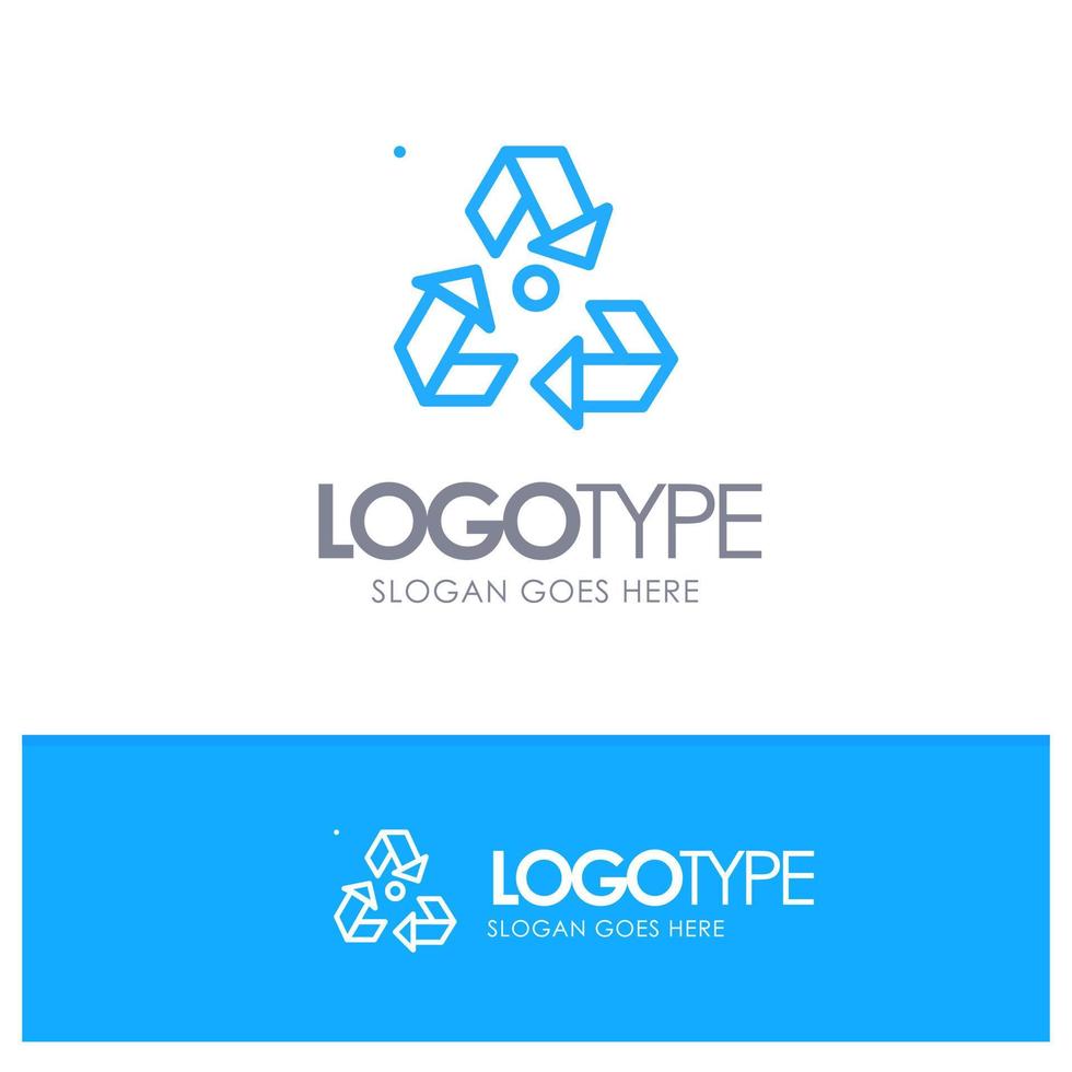 Eco Ecology Environment Garbage Green Blue Outline Logo Place for Tagline vector