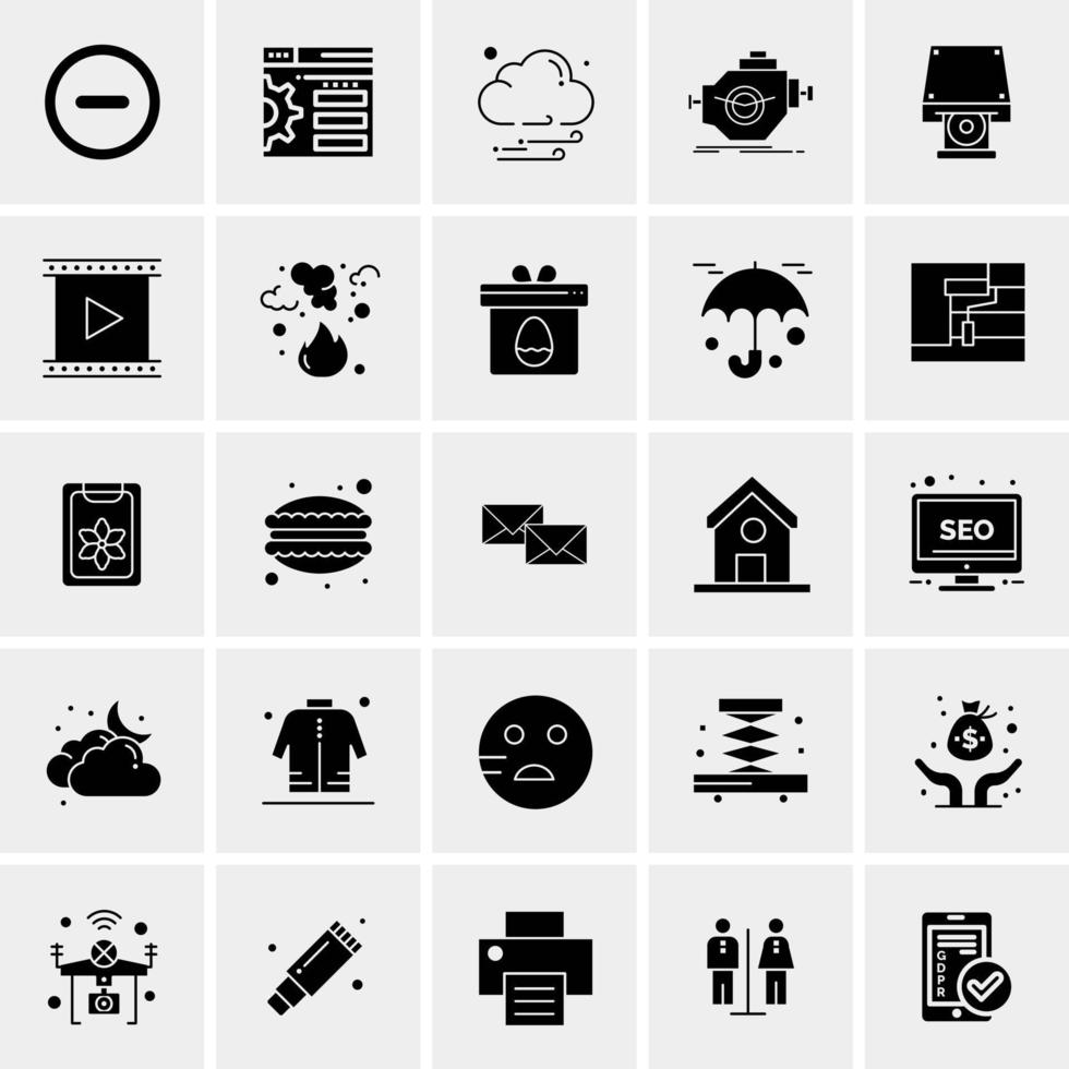 25 iconos de negocios universales vector ilustración de icono creativo para usar en proyectos relacionados con la web y dispositivos móviles