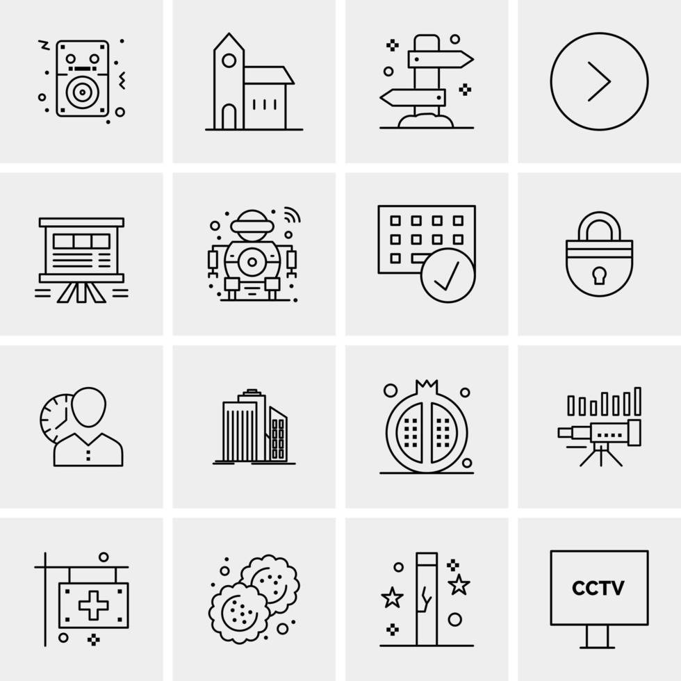 16 Universal Business Icons Vector Creative Icon Illustration to use in web and Mobile Related project