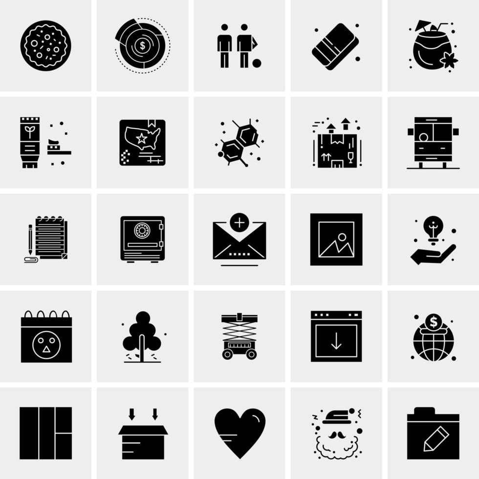 25 iconos de negocios universales vector ilustración de icono creativo para usar en proyectos relacionados con la web y dispositivos móviles