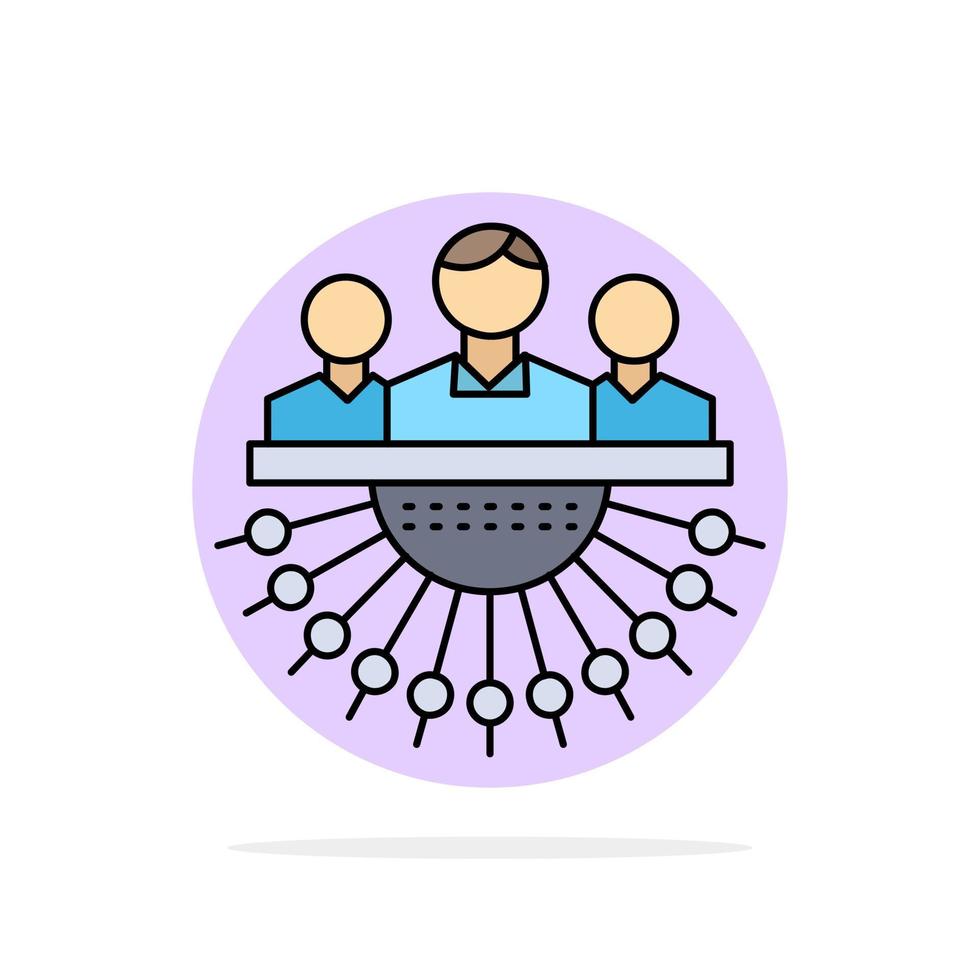 Allocation group human management outsource Flat Color Icon Vector