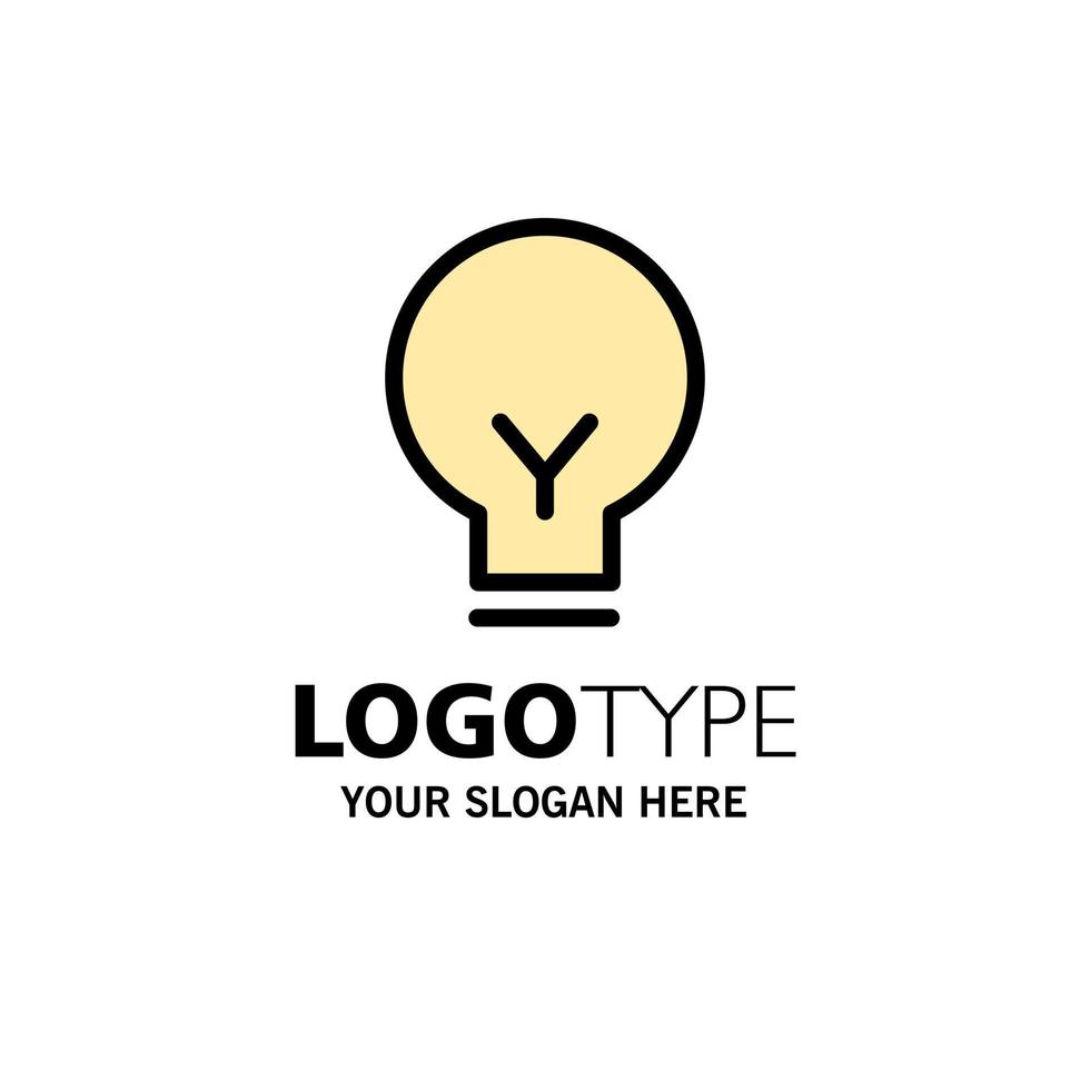 Light Bulb Basic Ui Business Logo Template Flat Color vector