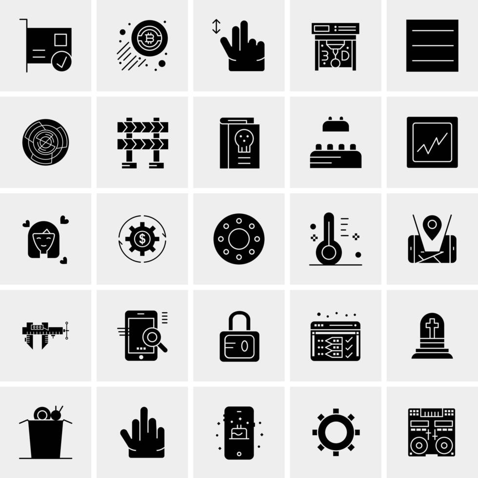 25 iconos de negocios universales vector ilustración de icono creativo para usar en proyectos relacionados con la web y dispositivos móviles