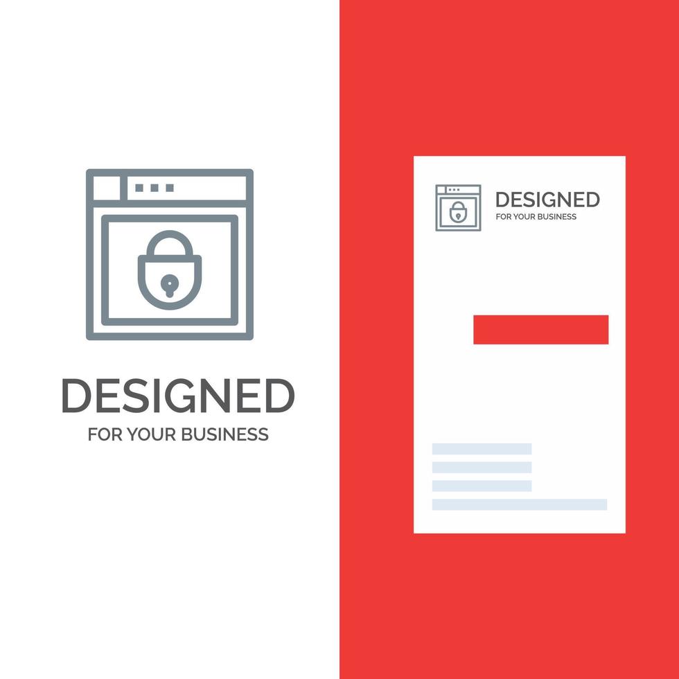 Internet Password Shield Web Security Grey Logo Design and Business Card Template vector