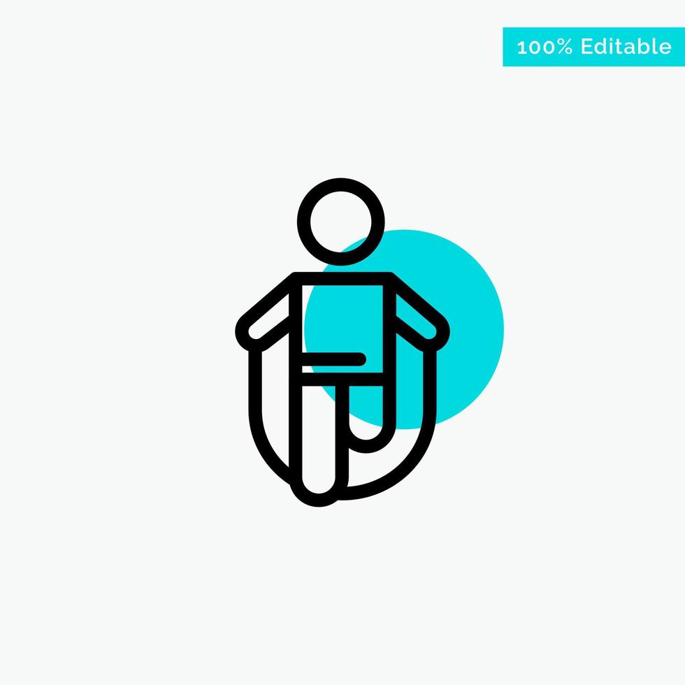 Activity Jump Jumping Rope Skipping turquoise highlight circle point Vector icon