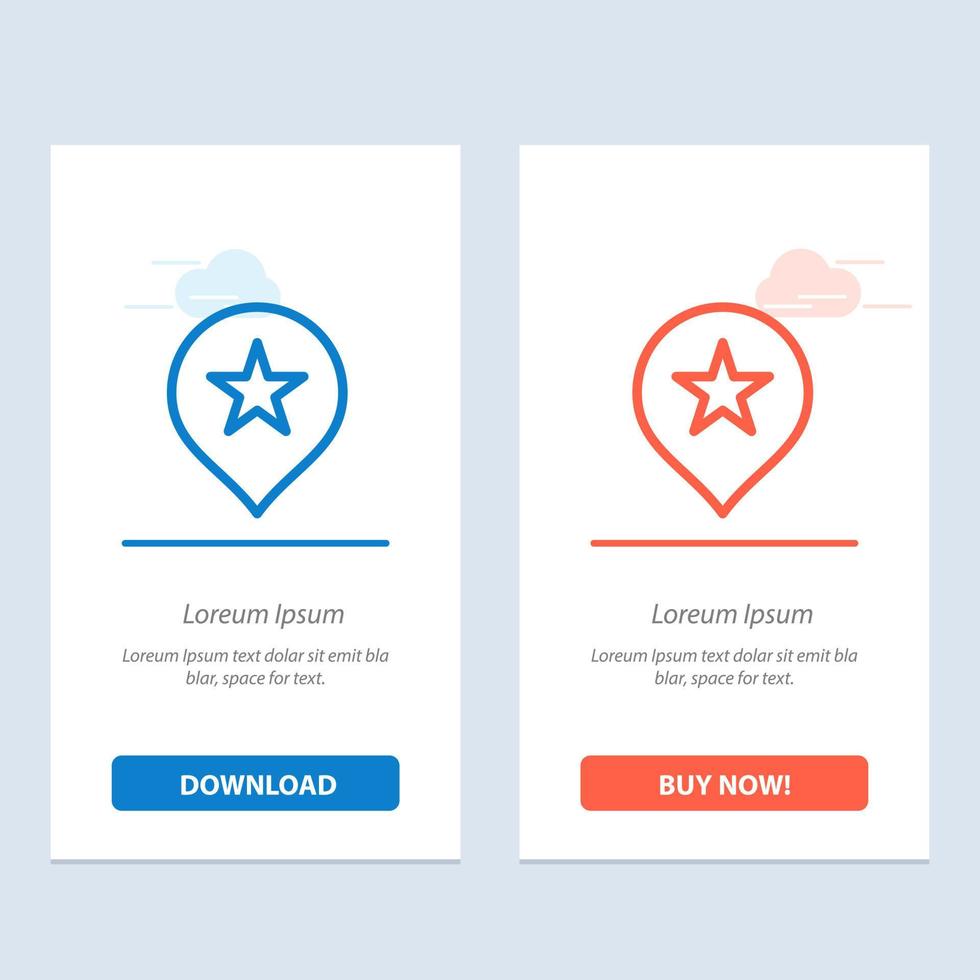 Location Stare Navigation  Blue and Red Download and Buy Now web Widget Card Template vector