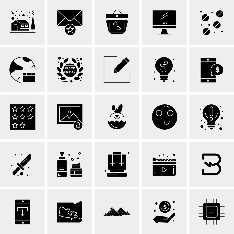 25 iconos de negocios universales vector ilustración de icono creativo para usar en proyectos relacionados con la web y dispositivos móviles