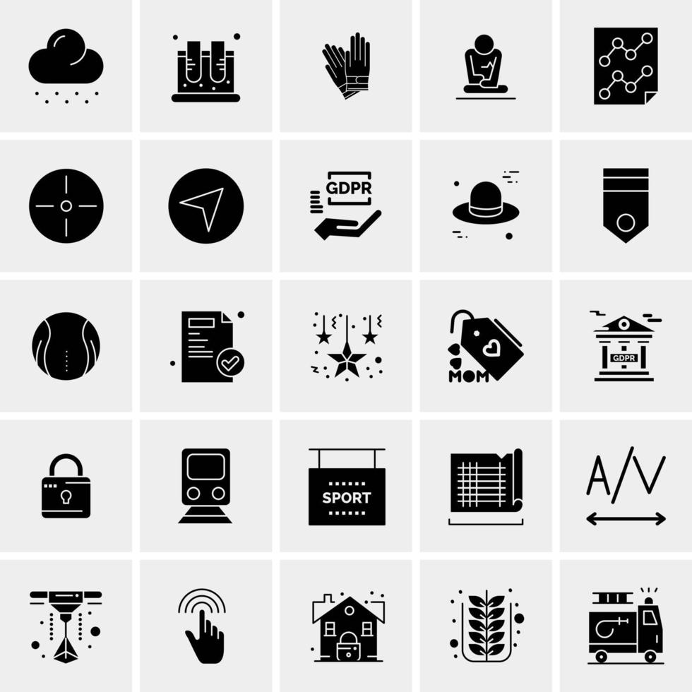 25 iconos de negocios universales vector ilustración de icono creativo para usar en proyectos relacionados con la web y dispositivos móviles