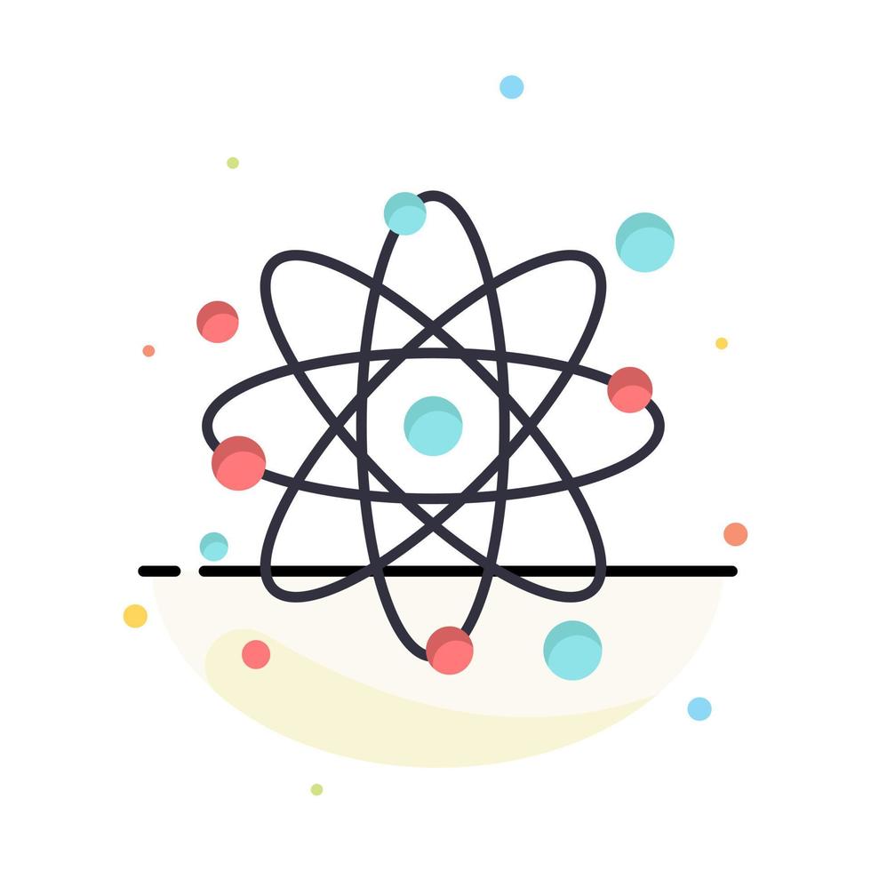 Atom Particle Molecule Physics Abstract Flat Color Icon Template vector