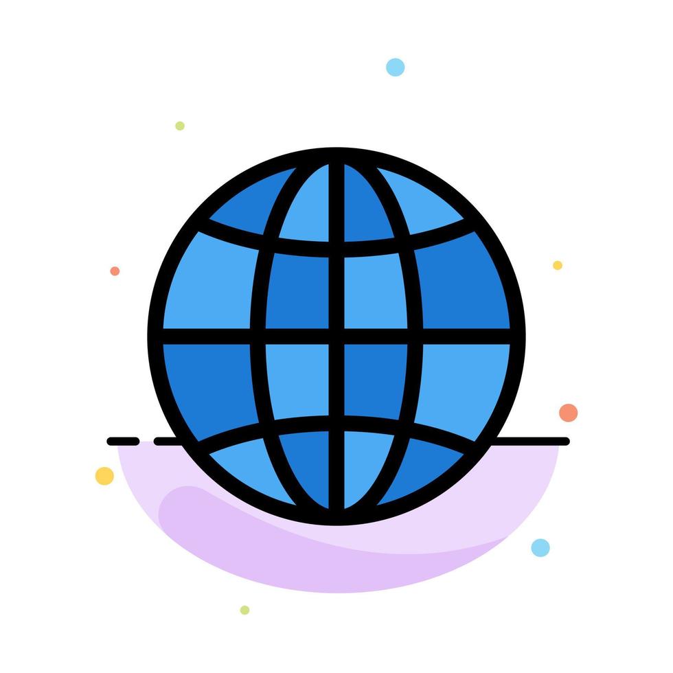 World Globe Internet Design Abstract Flat Color Icon Template vector