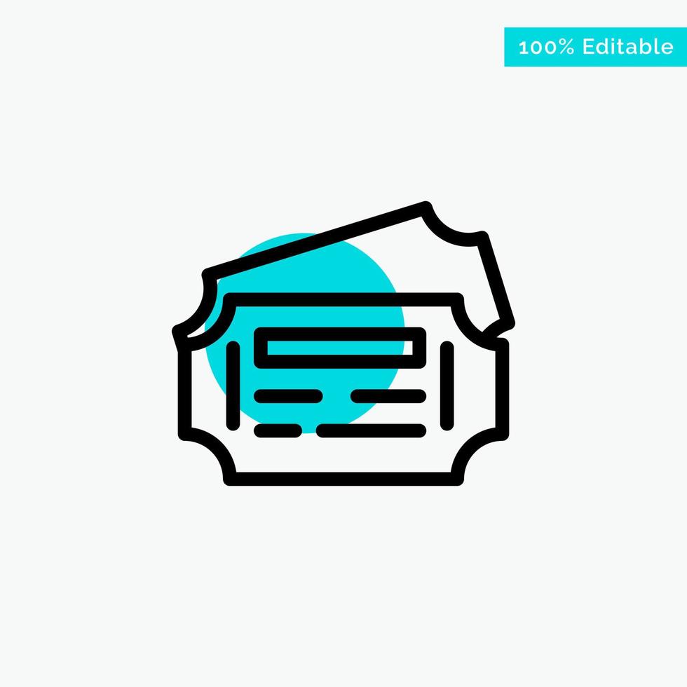 Train Ticket Station turquoise highlight circle point Vector icon