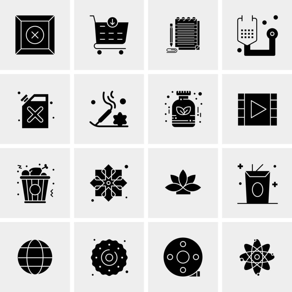 16 iconos de negocios universales vector ilustración de icono creativo para usar en proyectos relacionados con la web y dispositivos móviles