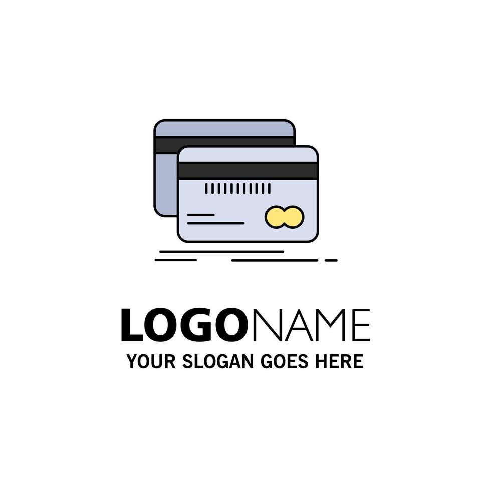 Banking card credit debit finance Flat Color Icon Vector