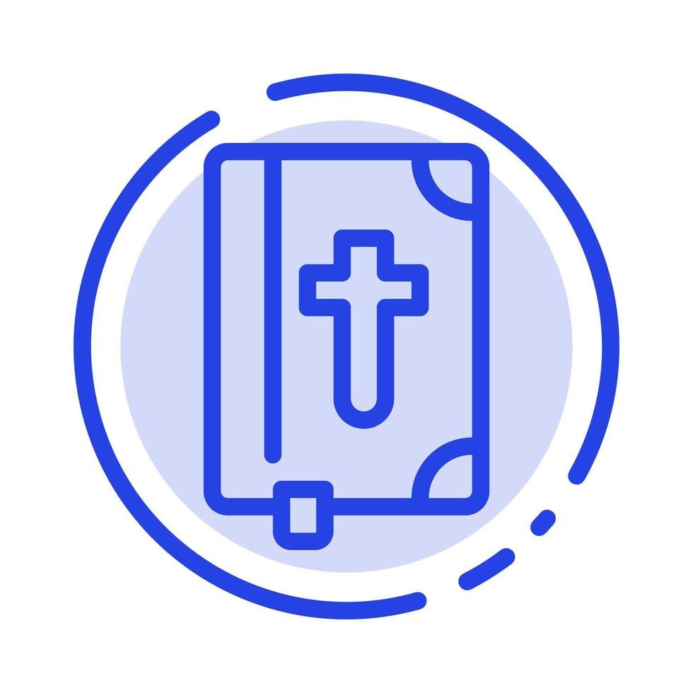 Book Bible Easter Holiday Blue Dotted Line Line Icon vector