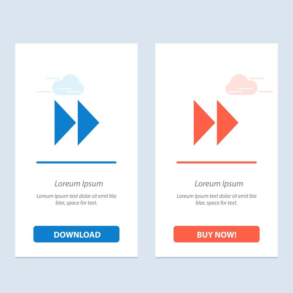 Control Fast Forward Media Video  Blue and Red Download and Buy Now web Widget Card Template vector