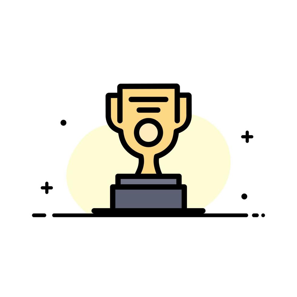 Job Worker Award Cup  Business Flat Line Filled Icon Vector Banner Template