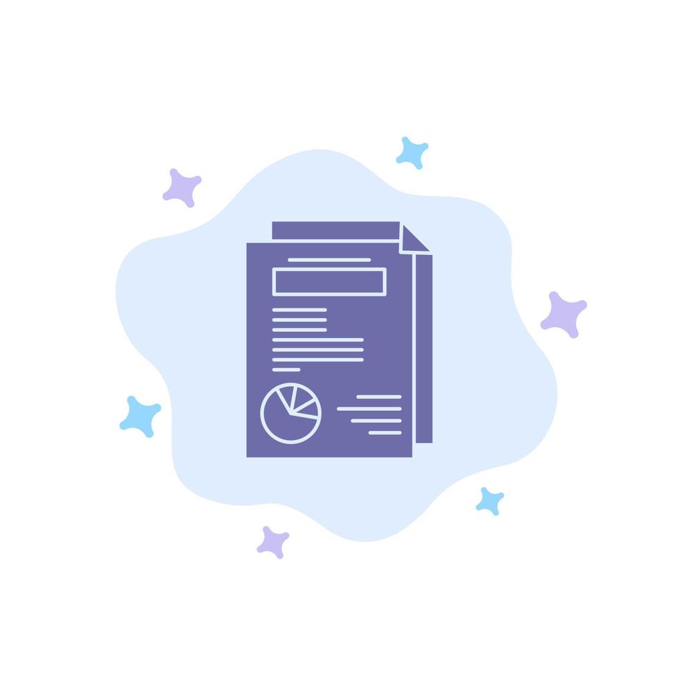 Page Layout Report Presentation Blue Icon on Abstract Cloud Background vector