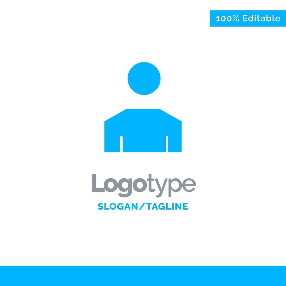 avatar gente masculina perfil azul plantilla de logotipo sólido lugar para el eslogan vector
