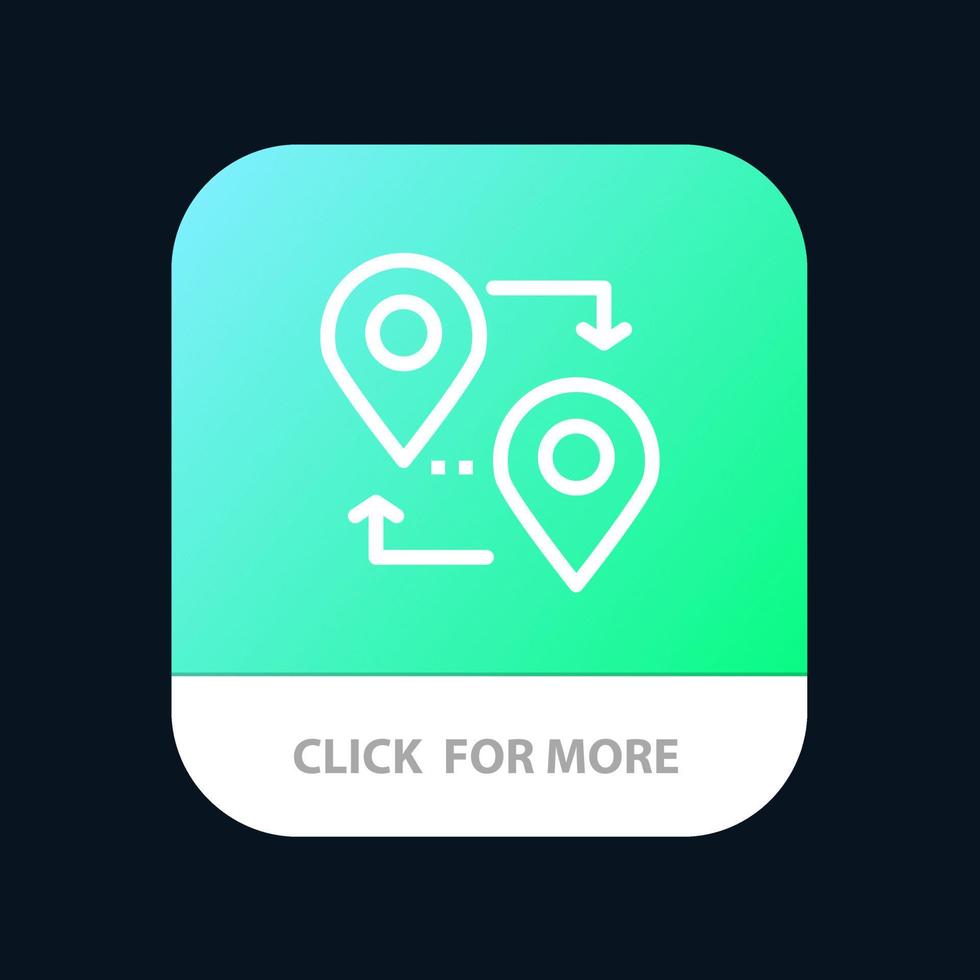 puntero del mapa de ubicación botón de la aplicación móvil de viaje versión de línea de android e ios vector